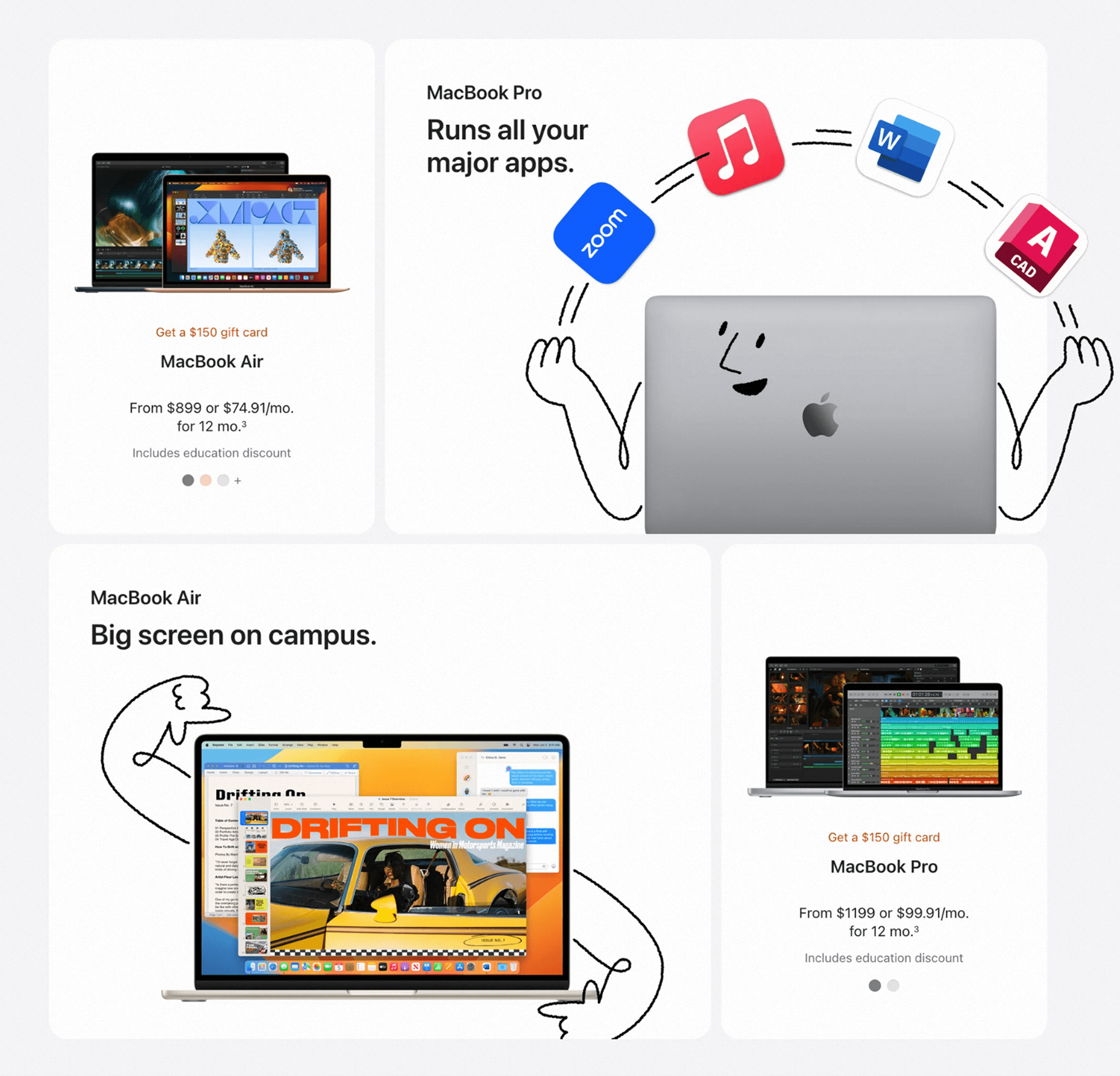 Apple Macbook Air and Pro