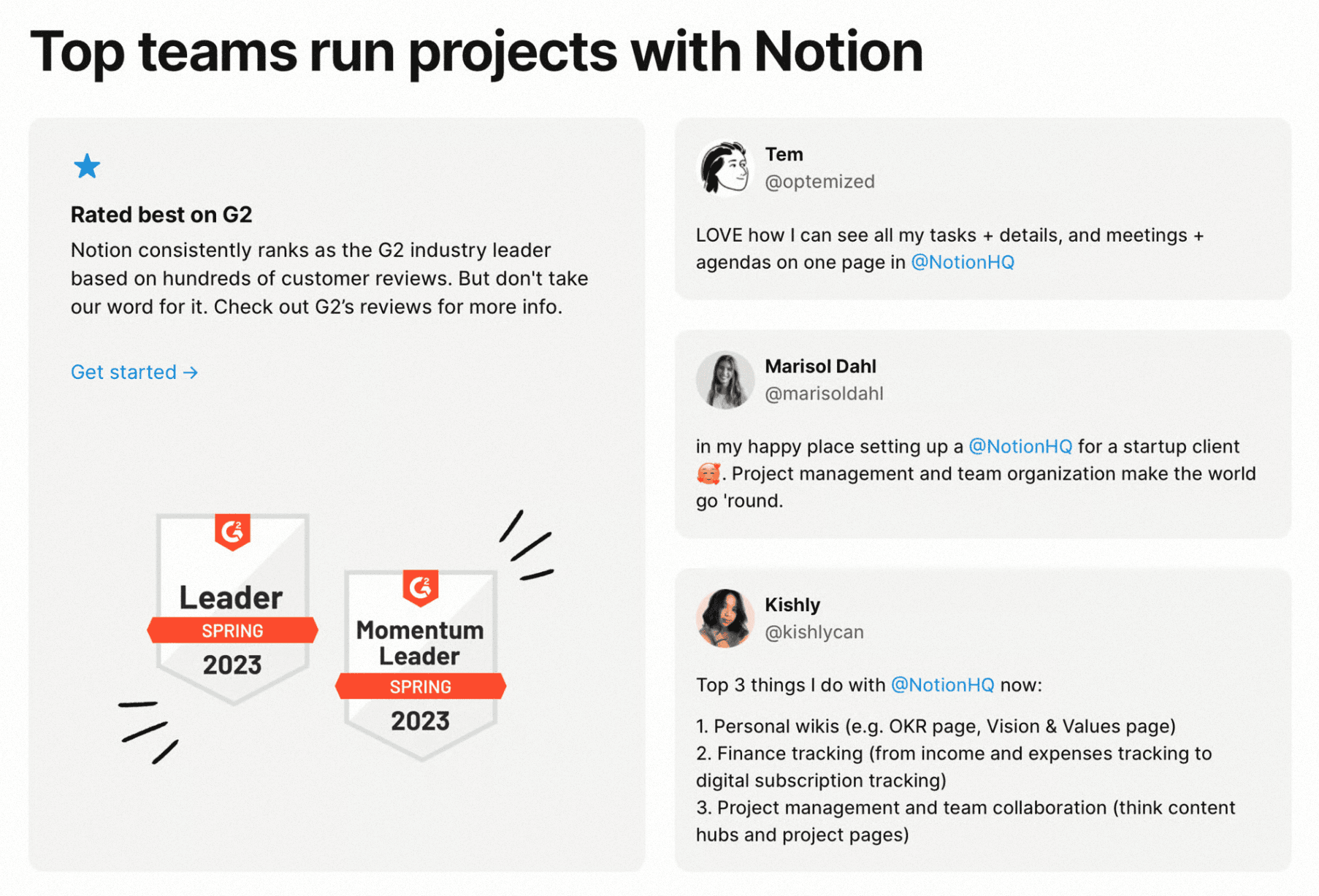 Notion Grid - Testimonials